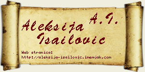 Aleksija Isailović vizit kartica